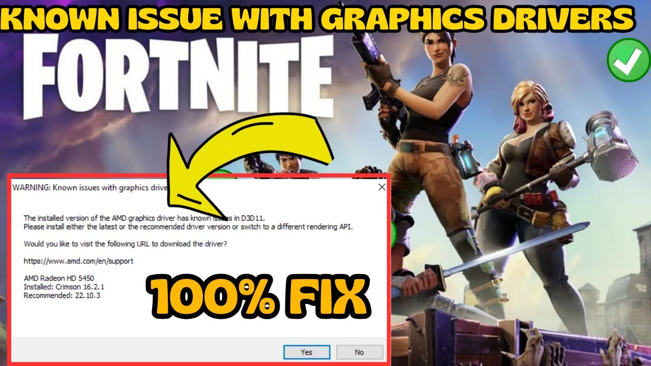 Известная проблема с графическими драйверами AMD NVIDIA Fortnite FIX