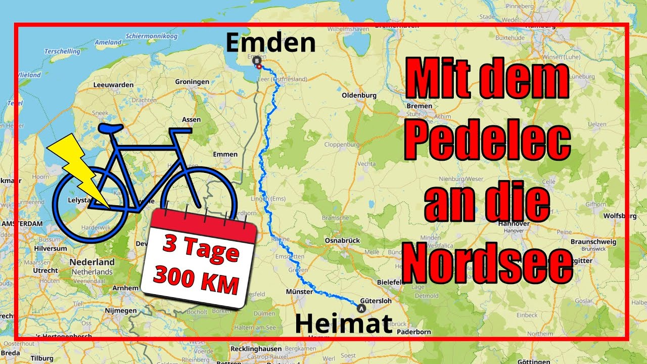 Mit dem Pedelec an die Nordsee I Emsradweg I 300 Km in 3 Tagen?