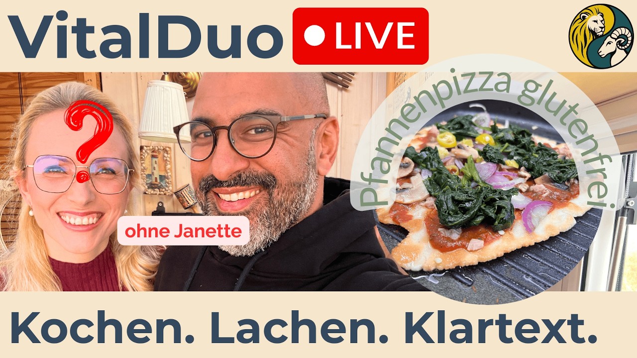 Glutenfreie Pfannenpizza m Sonntag LIVE – Kochen, Lachen & Klartext | VitalDuo
