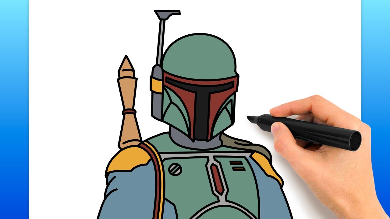 How To Draw Boba Fett From Star Wars (Easy Drawing Tutorial)