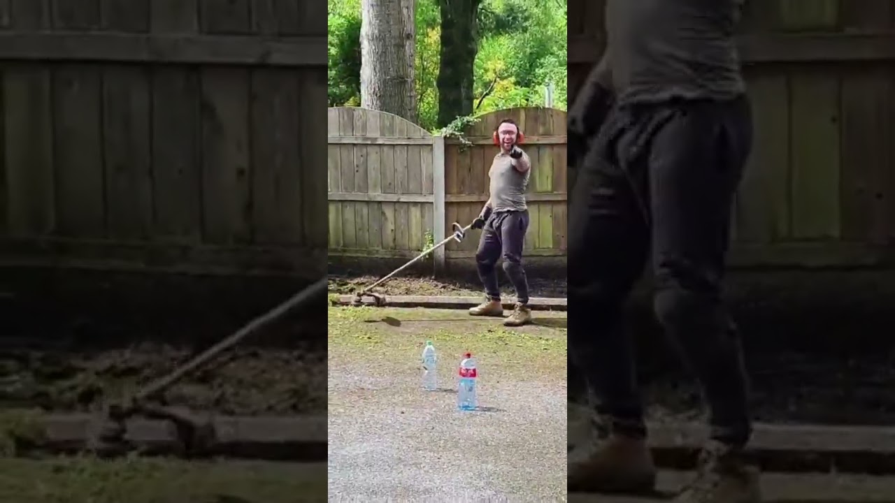 Dancing and Strimming at the same time🤣 #strimmer #dance #weekend