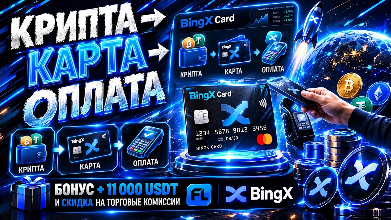 BINGX CARD | КРИПТОВАЛЮТНАЯ КАРТА VISA | КАК ПЛАТИТЬ КРИПТОЙ И ПОЛУЧАТЬ КЭШБЭК НА БИРЖЕ ОБЗОР