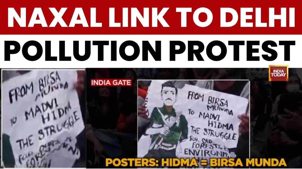 Pollution Protest Twist: 15-20 Detained in Delhi for Glorifying Slain Naxal Madhvi Hidma
