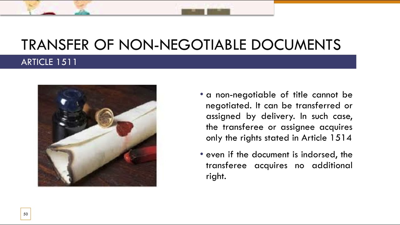 Classses of Documents of Title, Rights of Seller, Rights of Buyer
