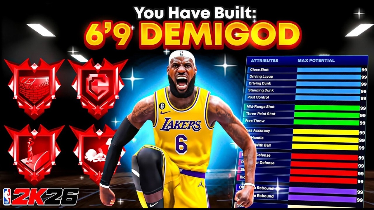 Лучший билд полубога-легкого форварда ростом 206 см в NBA2K26 (без слабых мест + без факторов, на...