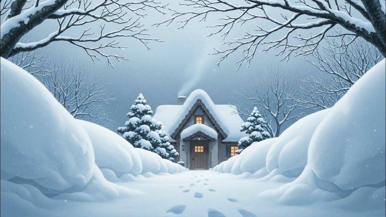 Snow Falling All Day ❄️ | Cozy Luxury Cottage Winter Survival (Ghibli Style) 🏡🔥