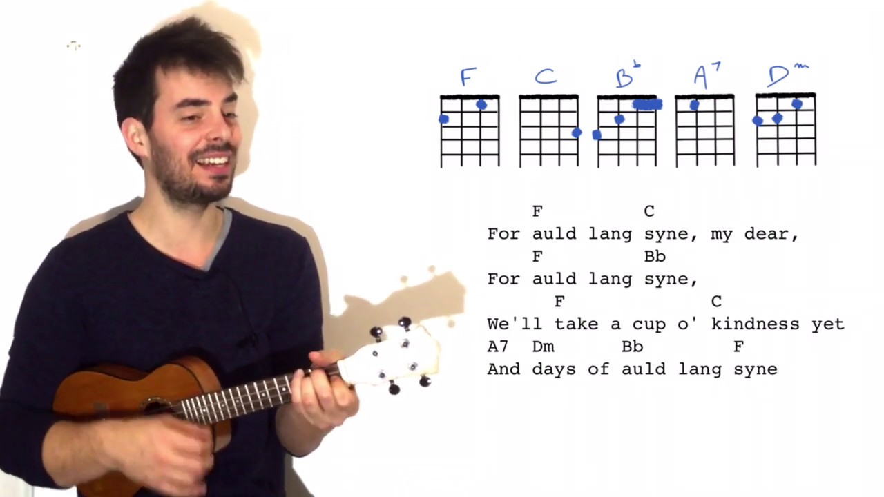 AULD LANG SYNE ukulele tutorial - easy + additional chords