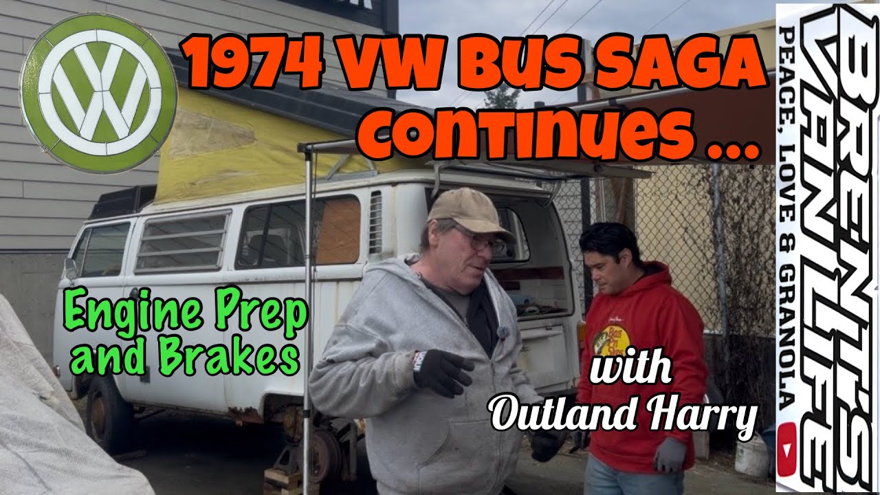 74 VW Bus: Тормоза и подготовка двигателя 4K