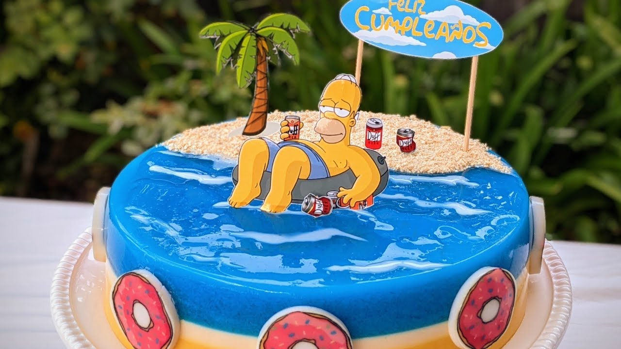 Gelatina de Homero Simpson.  Cómo hacer gelatina de playa súper fácil!