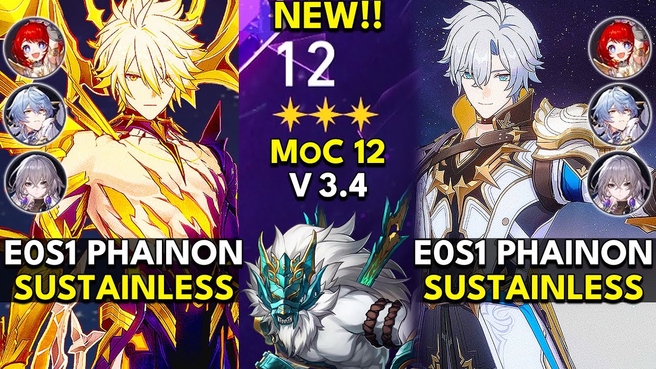 E0S1 Phainon Sustainless | Memory of Chaos Floor 12 3 Stars | Honkai: Star Rail 3.4 Early Access