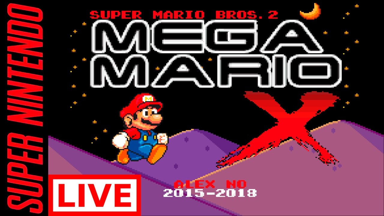 🔴Super Mario World: Super Mario Bros 2 Mega Mario X 100% [ AO VIVO ]