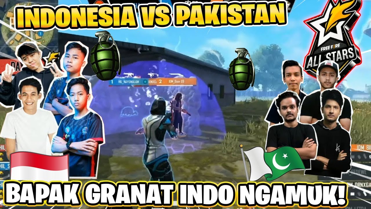 INDONESIA NGAMUK! HUJAN GRANAT LAWAN PAKISTAN EPIC COMEBACK! FREE FIRE ALL STARS
