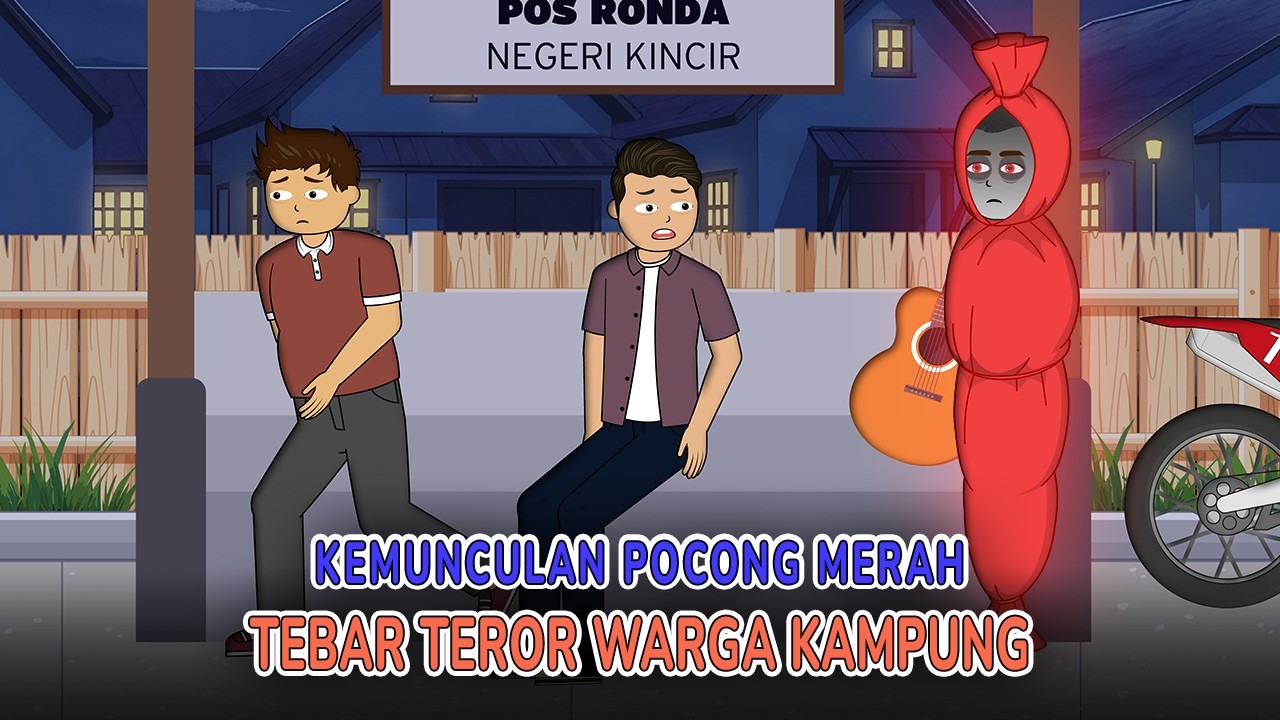 Kemunculan Pocong Merah Tebar Teror Kampung Bikin Warga Panik | Drama Animasi