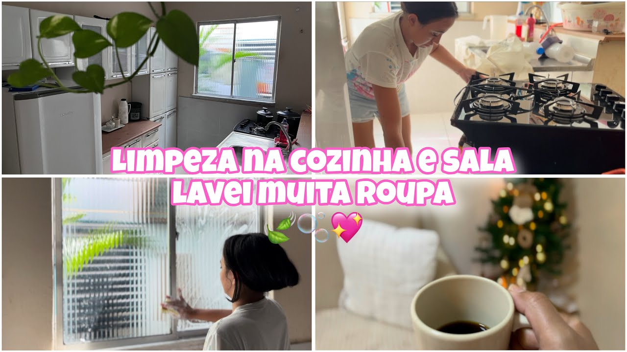 COZINHA E SALA LIMPINHAS + TANQUE CHEIO DE ROUPA!🫧💖🍃