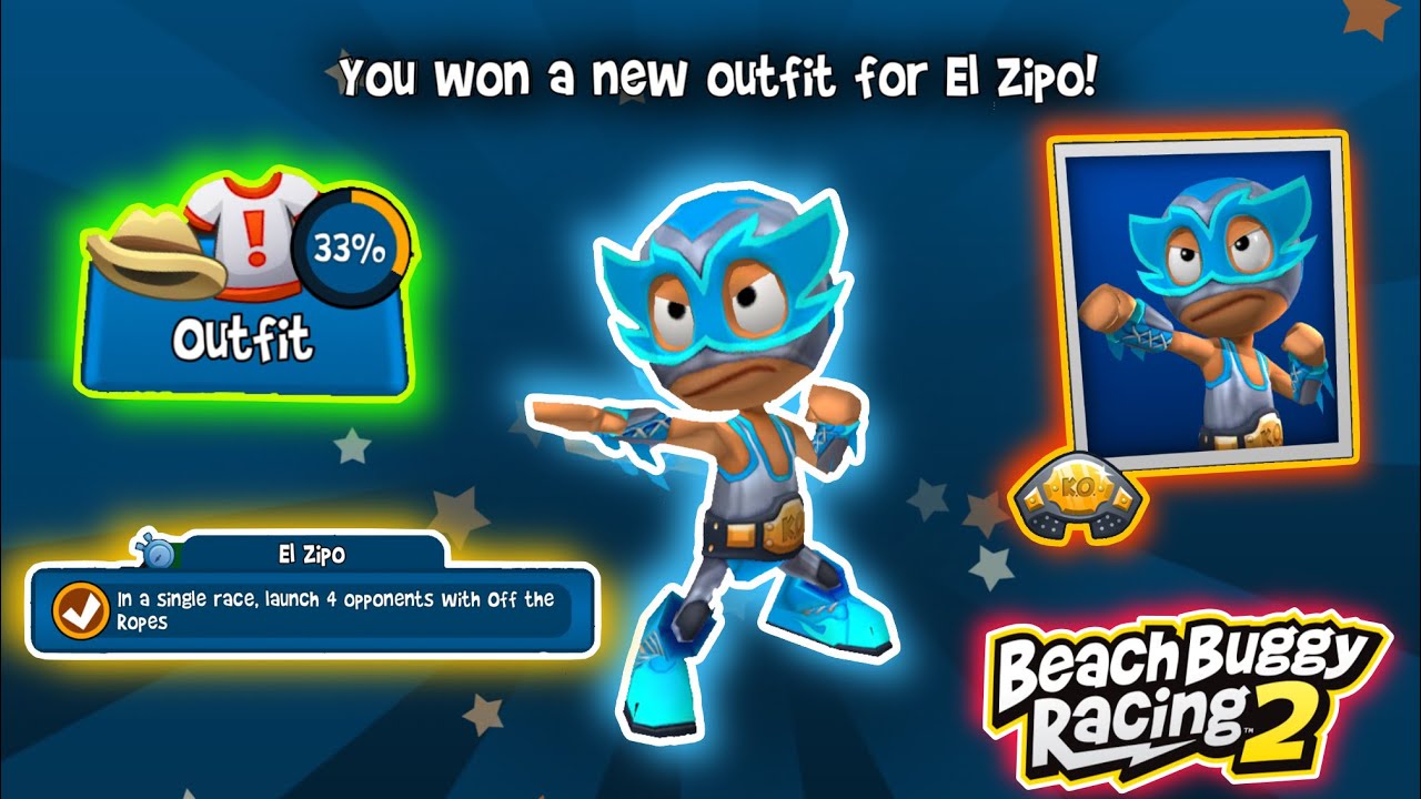 Launch 4 Oppnents with off the Ropes | Unlocked El Zipo Outfit | Beach Buggy Racing 2 BB Racing 2