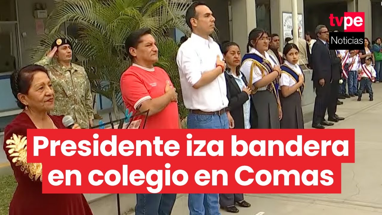 Presidente José Jerí lidera ceremonia de izamiento de bandera en centro educativo