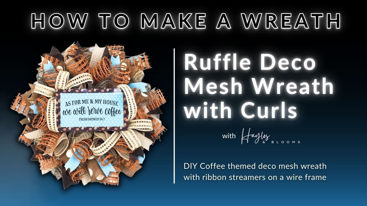 DIY Ruffle Deco Mesh Wreath with Curls | Easy Ruffle Mesh Wreath