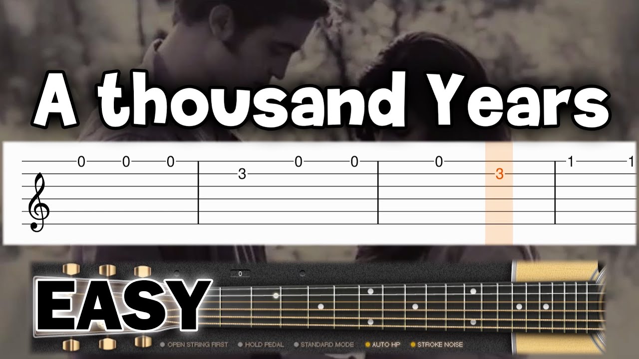 Christina Perri - A Thousand Years - EASY Guitar tutorial (TAB)