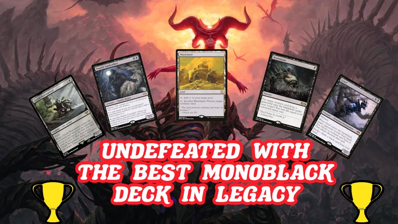 UNDEFEATED WITH THE BEST MONOBLACK DECK IN LEGACY! Trophy league with monoblack brew MTG