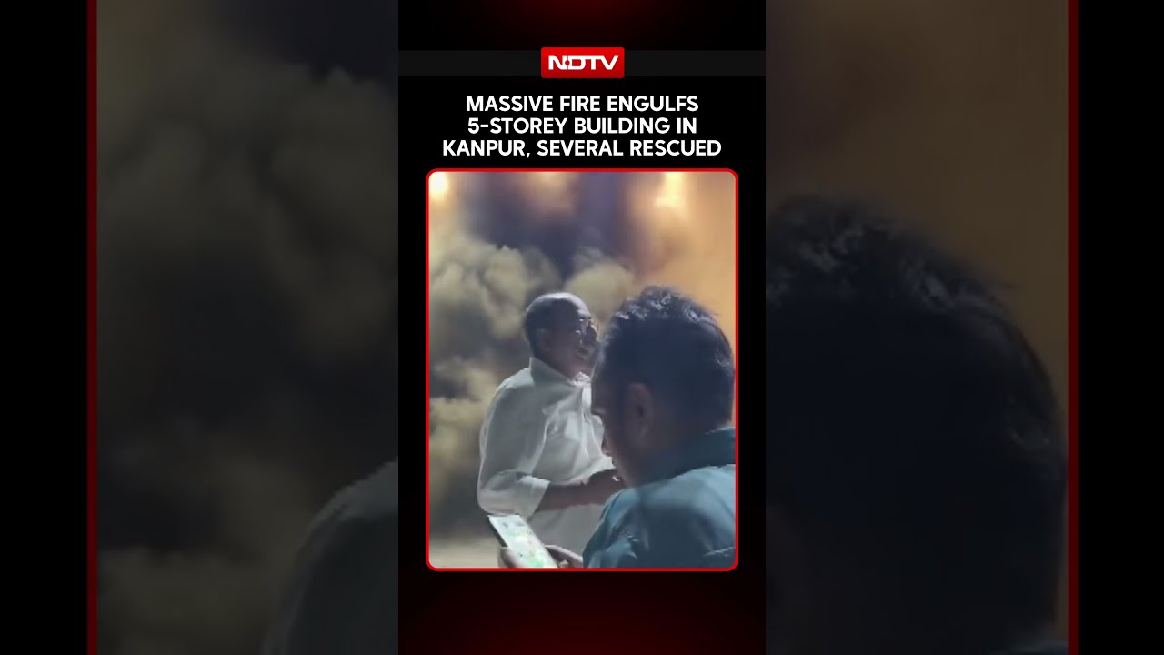 Uttar Pradesh News | Massive Fire Engulfs 5-Storey Showroom Building In Kanpur, Several Rescued