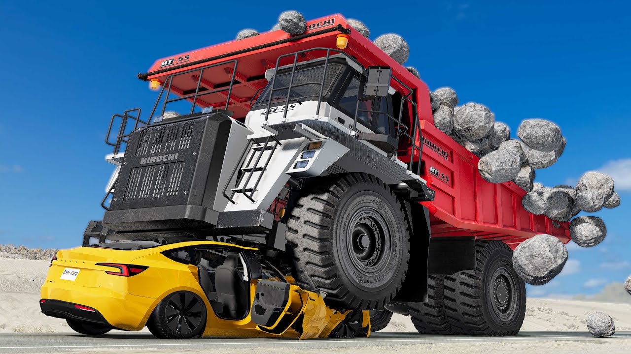 Giants Machines Crushes Cars #35 - Beamng drive