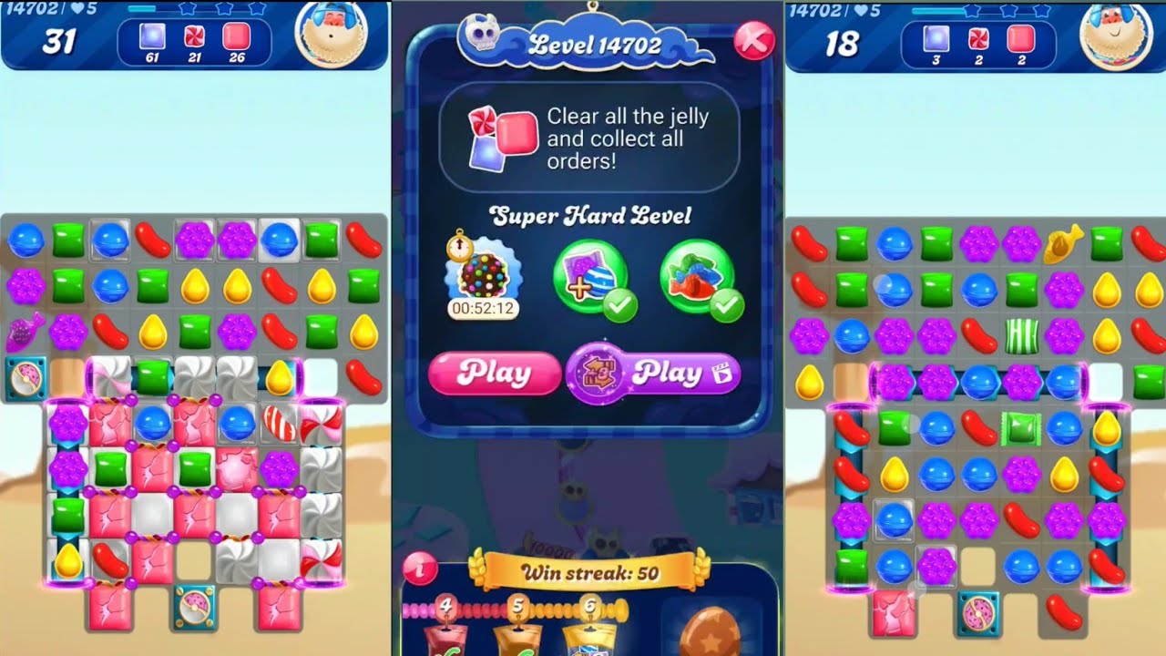 Candy crush saga level 14702 । Super hard level । Candy crush 14702 । Sudheer Gaming
