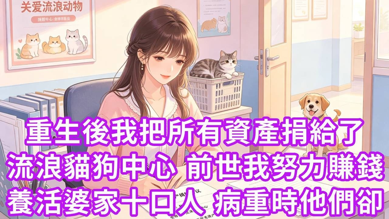 重生後我把名下所有資產捐給了流浪貓狗中心。上一世我努力賺錢養活婆家十口人，病重時他們卻在商量怎麼分我的保險金，這次看著他們為了爭奪一箱過期公墓權大打出手，我站在國外沙灘曬太陽。#重生 #復仇 #大女主