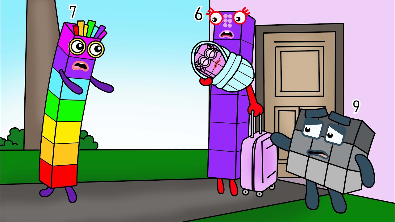 NB 7 And NB 9 Hinder NB 6 From Exiting Their House Today - Numberblocks Fanmade Coloring Story