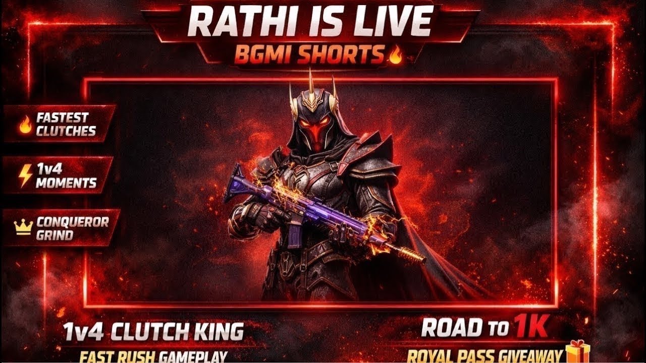 BGMI LIVE 🔥 Road To 1K | Royal Pass Giveaway 🎁 #shorts 💥 Rathi On Fire 🔥