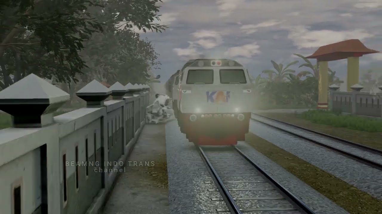mobil Sigra tertabrak KA Sembrani di Lamongan, GAMBARAN dari Game BEAMNG DRIVE