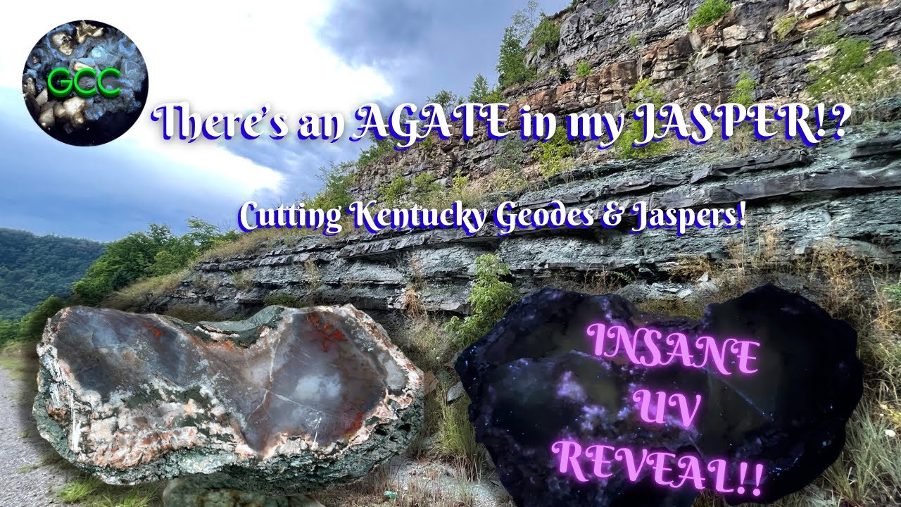 There’s an AGATE in my JASPER!? | Cutting Kentucky Geodes & Jaspers! | INSANE UV REVEAL!! 🤯