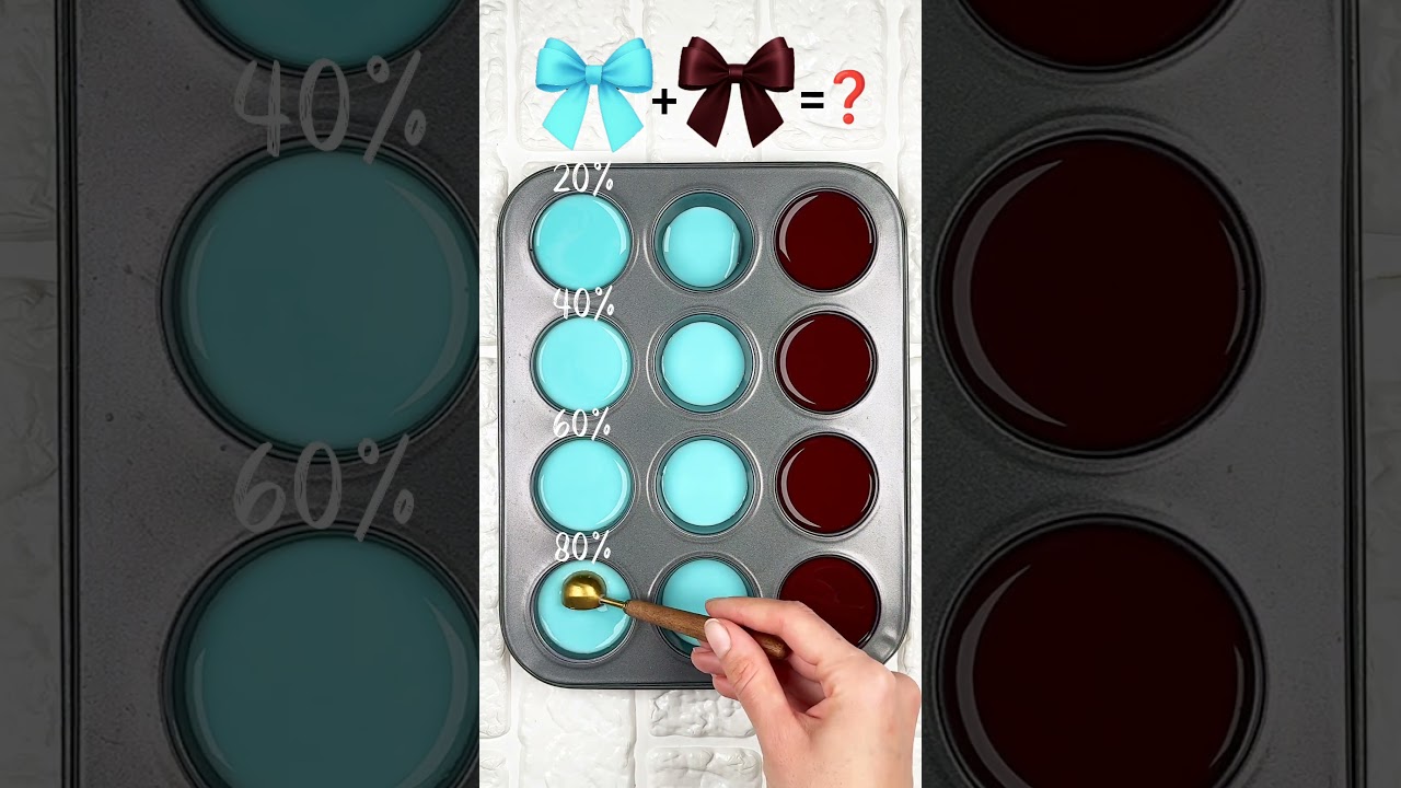 Mixing Cyan & Dark Cherry | 4 Color Ratios &ndash; Purple Wine Palette