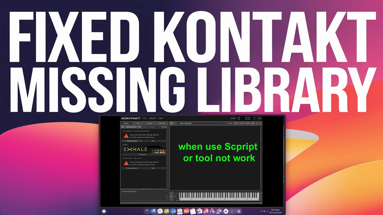 How to fixed Kontakt Missing Library  mac ( when you move to new location)