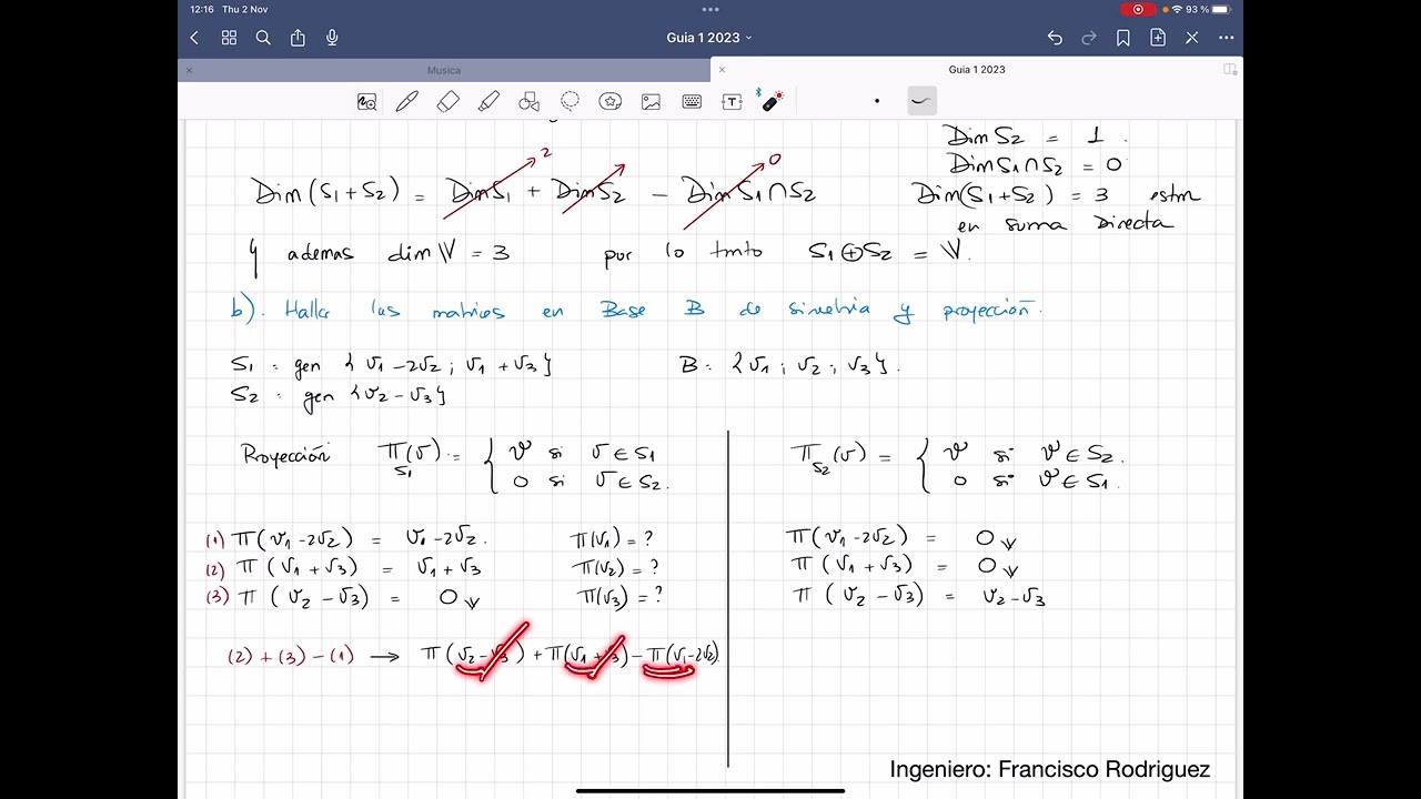 Ejercicio 19. Sean V un R-espacio vectorial de dimensión 3. Transformaciones lineales. Simetria.