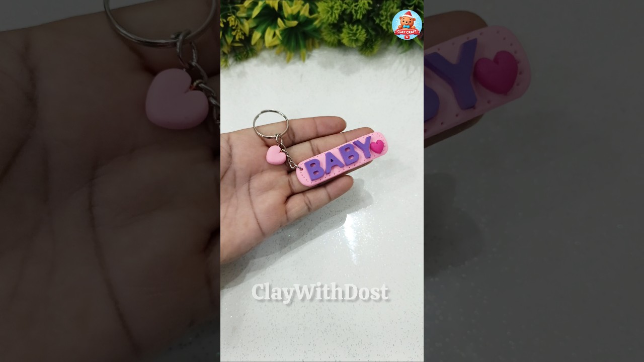 Cute BABY Name Clay Keychain 💕 | Handmade Gift Idea | 
