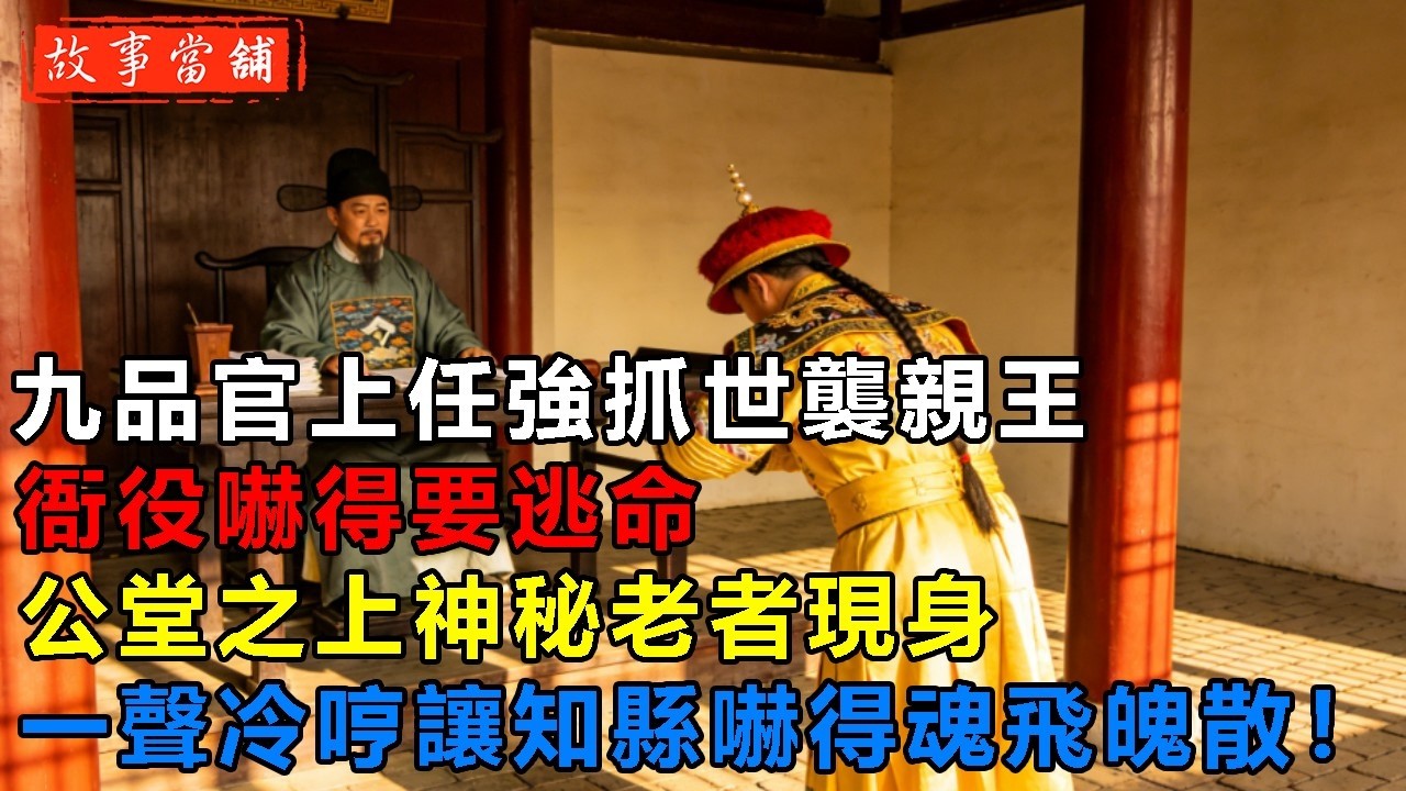 九品官上任強抓世襲親王，衙役嚇得要逃命，不料新官亮出金色令牌，“陛下賜我便宜行事之權！”| 民間故事 | 故事當舖