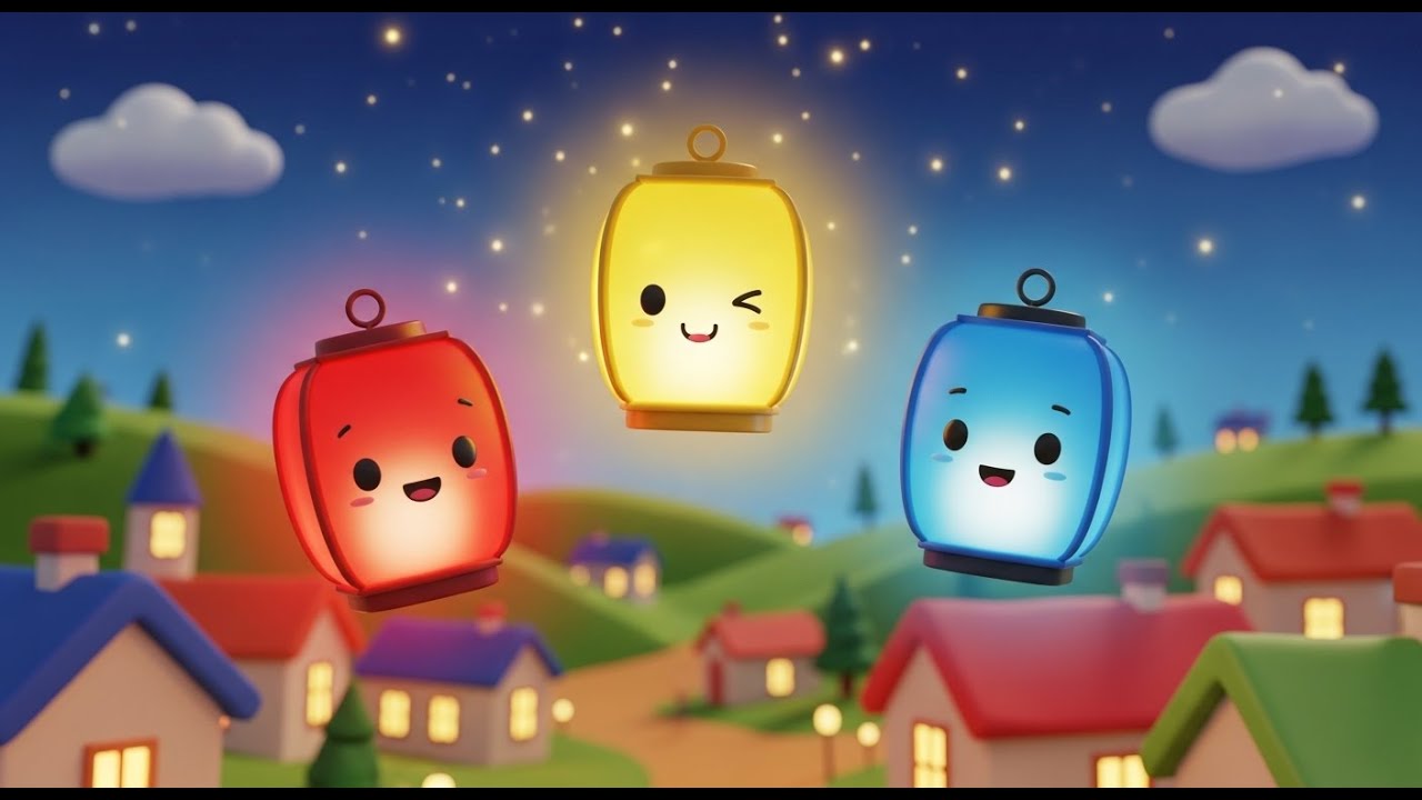 Three Little Toy Lanterns Glow Glow Glow | Nighttime & Counting Song---