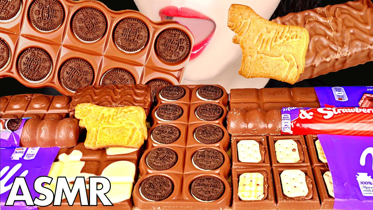 ASMR * Milka Chocolate Feast *, MUKBANG, Настоящие звуки еды.