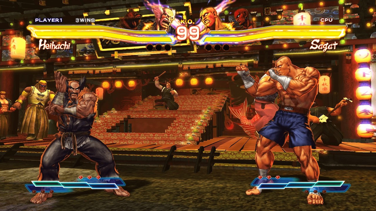 Heihachi & Kuma vs Sagat & Dhalsim (Hardest AI) - Street Fighter X Tekken.