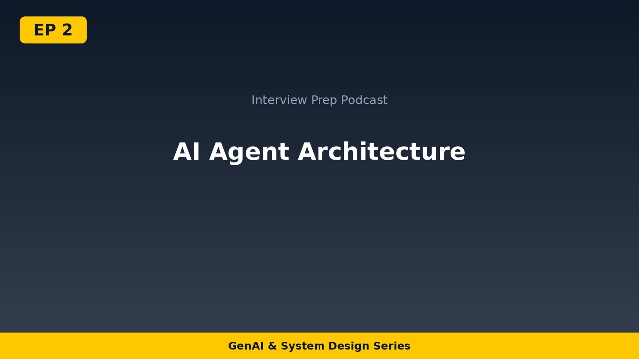 Ep 2: AI Agent Architecture | GenAI System Design Interview
