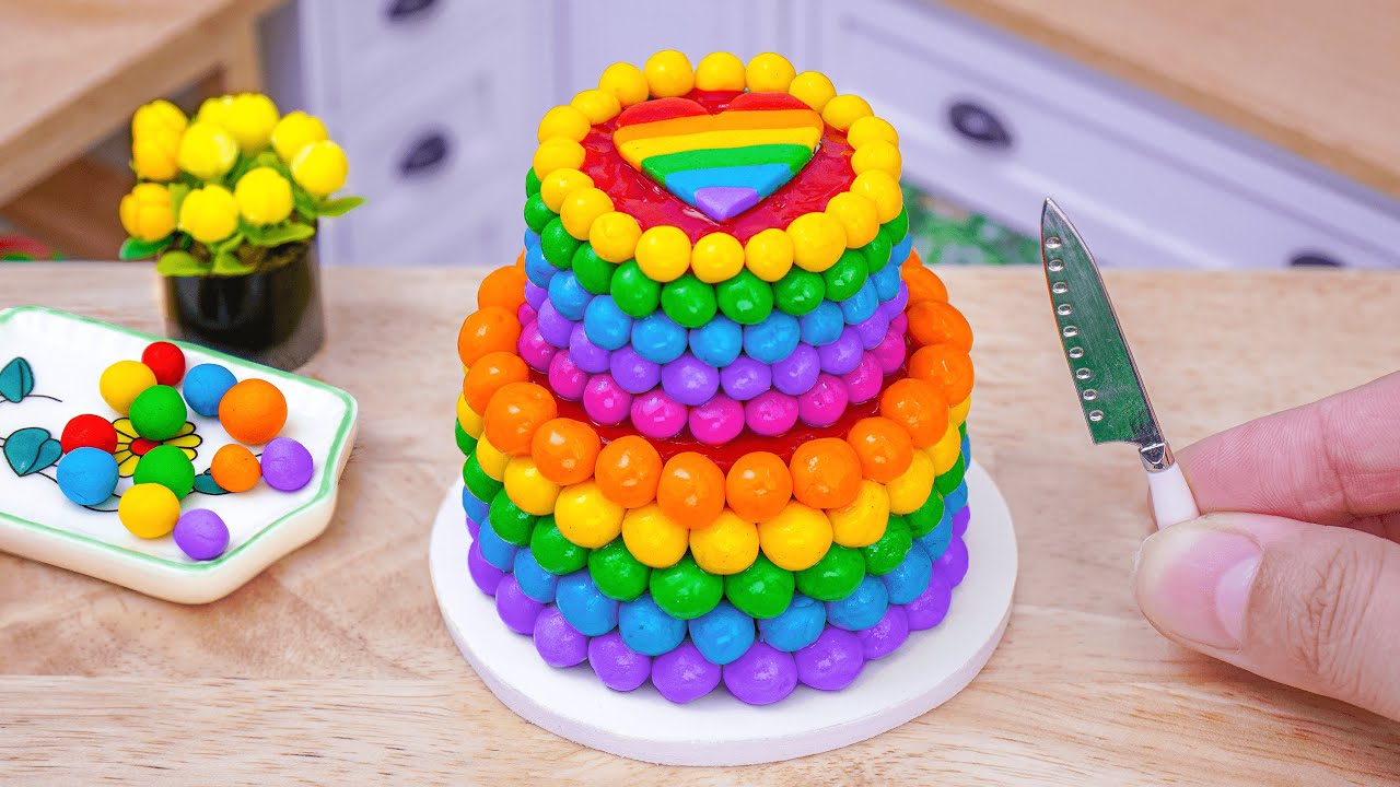 How to Make Rainbow Pop It Chocolate Cake 🌈 Satisfying Mini Cake DIY 🌟 Cooking with Miniature Cakes