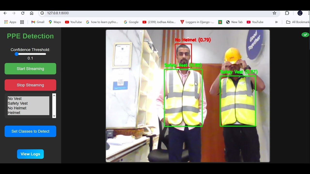 Real-Time PPE Detection System Using Python and YOLOv8 for Workplace Safety