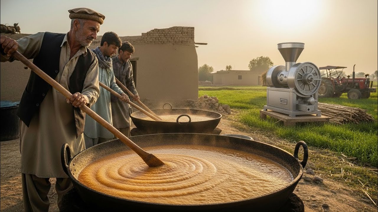 Traditional Jaggery Making Process In Pakistani village |Organic Jaggery Process |