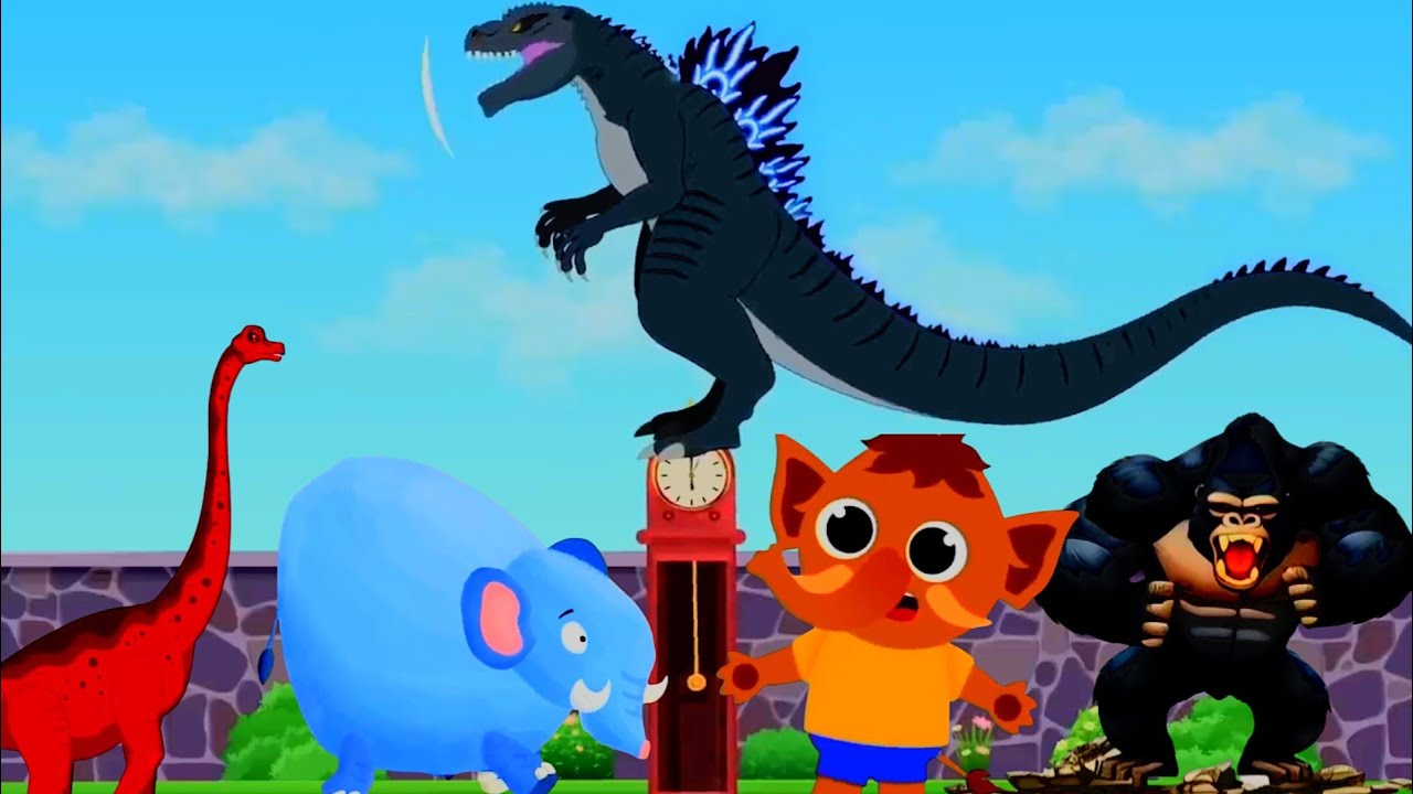 Hickory dickory dock ⏱️angry animals clock crashers 🦕🦍🐘🦣📌Effects Sponsored by Preview 2 Effects ⏰