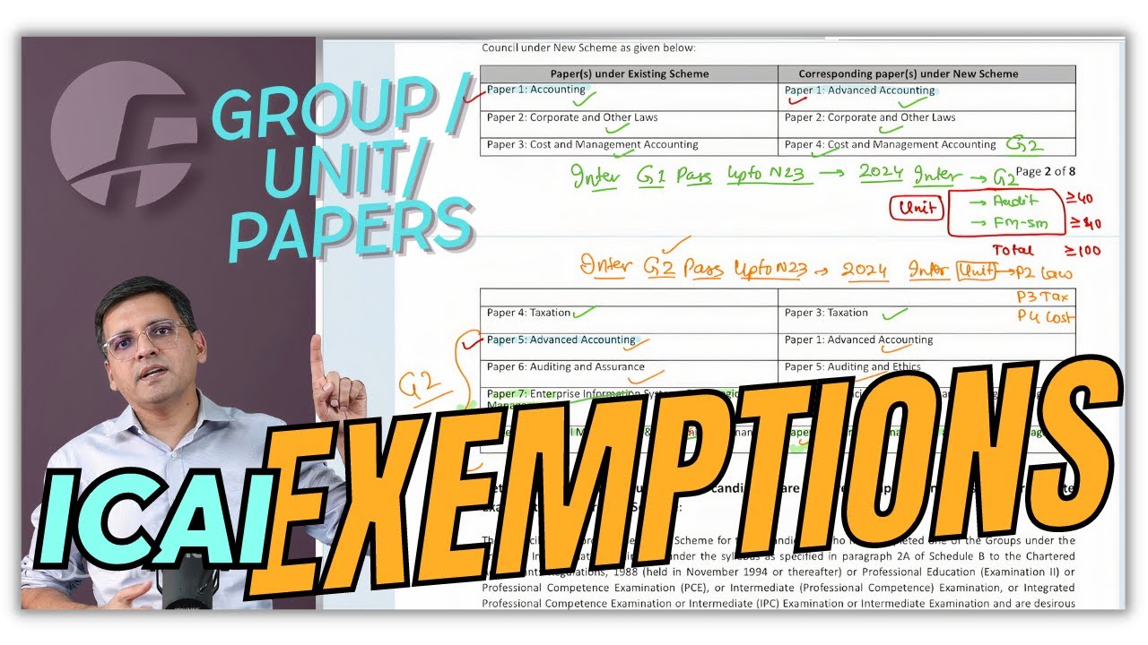 ICAI Exemptions under New Scheme CA Final & Inter