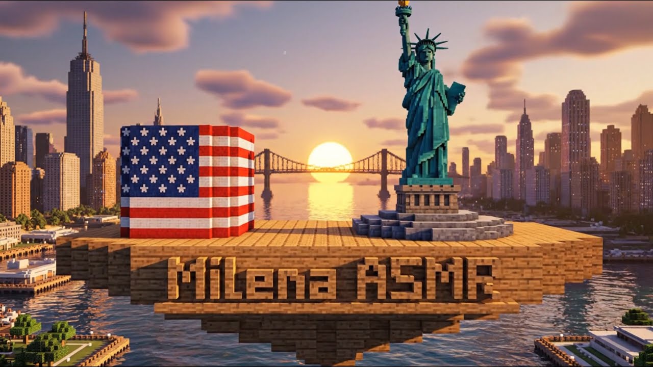 Satisfying Minecraft Building: 15 Countries Flags & Famous Landmarks (AI ASMR)