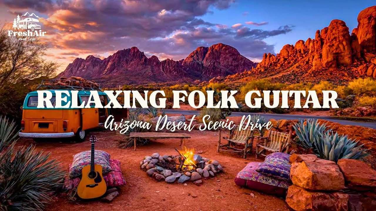 Desert Stillness: Acoustic Folk Guitar for Sunlit Highway Drives