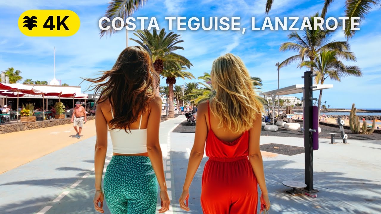 Costa Teguise, Lanzarote - Walking Tour 4K