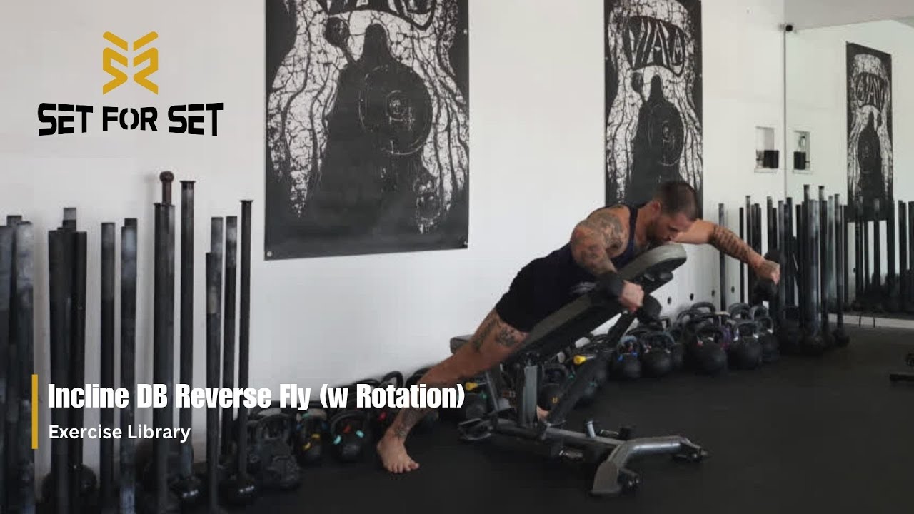 Incline Dumbbell Reverse Fly w/Rotation | SFS Exercise Library