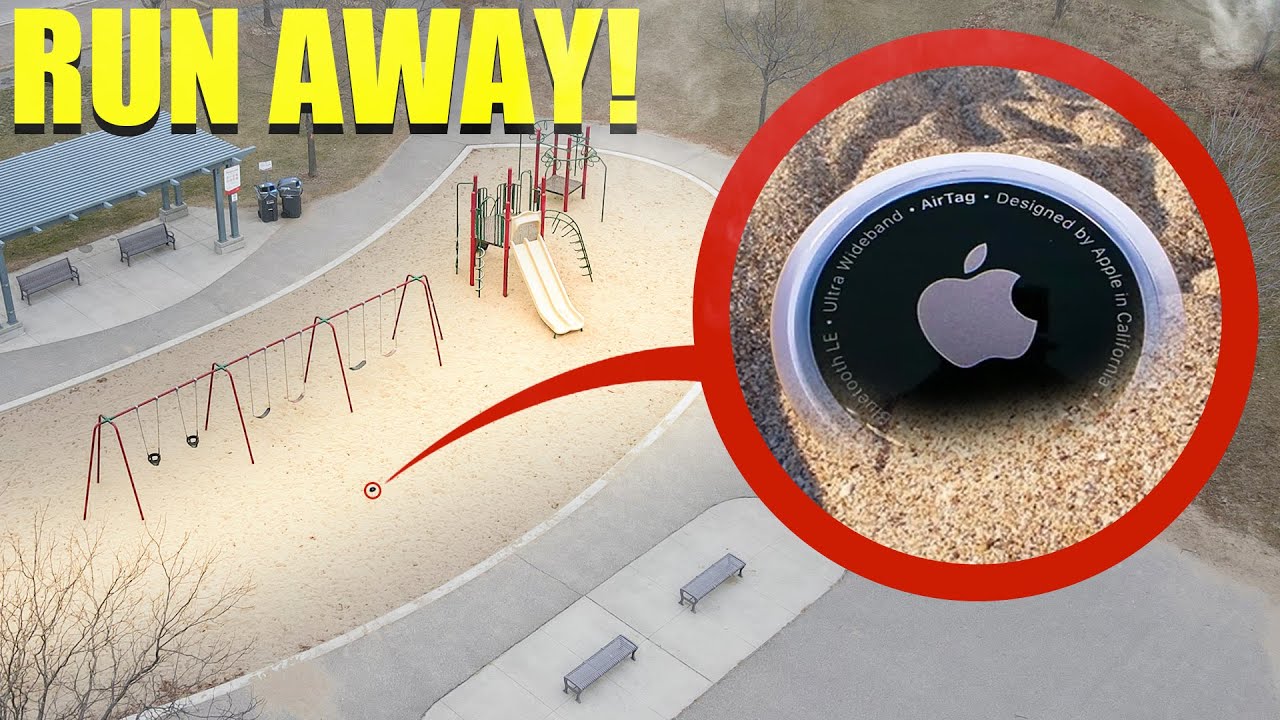 Drone caught apple airtag at haunted park (BEWARE IF YOU SEE THIS)